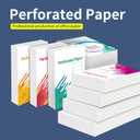 LINGLONG Premium Perforated Paper 8.5 x 11" 6 up per Page White 4-1/4 X 3-2/3" Cardstock 21lb 500 Sheets US Letter paper for Statements, Invoices (6 up per Page White (4-1/4 X 3-2/3"), 500 Sheets)