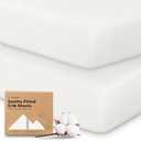 KeaBabies 2Pack Organic Crib Sheets for Boys, Girls  52x28 Fitted Crib Mattress Sheet Neutral, Breathable Jersey Cotton Cover for Baby Bed, Toddler Mattress, Soft & Cute Prints (Soft White)