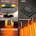 2 x 2-in-1 Portable Car Heater & Cooler Fan, 12V Fast Windshield Defroster and Defogger with 360 Rotation, Plugs into Cigarette Lighter (Yellow)