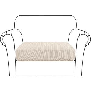 Flamingo P High Stretch Seat Cushion Cover Sofa Cushion Furniture Protector for Sofa Seat Sofa Slipcover Sofa Cover Soft Flexibility with Elastic Bottom (1 Seat Cushion Cover, Biscotti Beige)