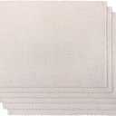 Urban VillaPlacemats for Dining Table 100% Cotton Placemats 14''x20'' Over Sized Tablemats Set of 6 Placemats Tone Tone Beige Tablemats for Family Dinners Wedding PartiesPlacemats