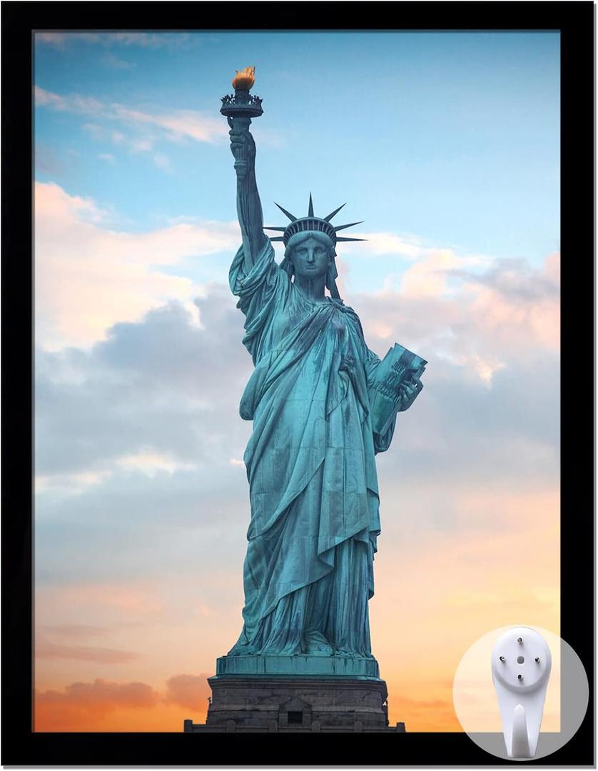 OMAIGAR 17x22 Picture Frame for Poster Photo Canvas Certificate Black High Transparent Photo Frame Wall Desktop Horizontal Vertical