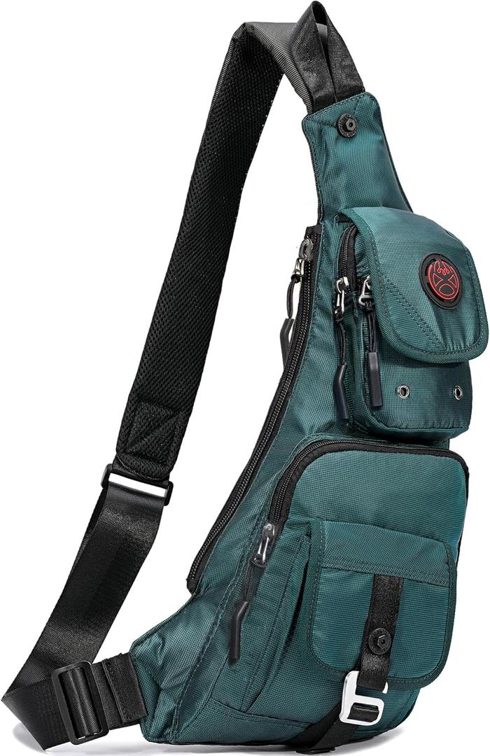 NICGID Sling Bag Chest Shoulder Backpack Crossbody Bags Casual Daypack for Men Women, Small, Dark Green-2