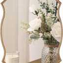 Wall Mirror in Vintage Golden - Decorative Metal Frame, 20x30 Inch Accent Mirror, Wall Mounted Mirrors Antique Gold Frame Perfect for Your Living Room Bedroom Bathroom Entryway Stairway Kitchen