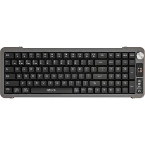 Wireless Keyboard with Volume Knob, 2.4G+Bluetooth Multi-Device Keyboard USB-C Rechargeable, Compact 99-Key with Number Pad, Comfortable Scissor Switches for Win/Mac, Black