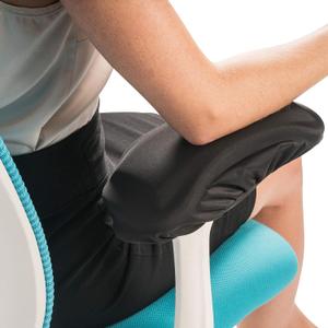 Adjustable Office Chair Armrest Covers: Stretchable Memory Foam Arm Covers for Gaming Chairs; Relieve Forearm & Elbow Pain; Desk Office Chair Arm Pads; Replacement Covers for Arms 6-10 Inch - Set of 2