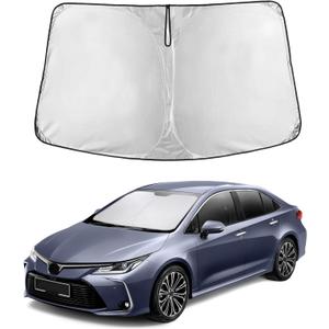 EcoNour Windshield Sunshade for Toyota Corolla 2014-2017 2018 2019 L, LE (Eco/Plus), S, SE, XLE, XSE Sun Visor for Front Windshield & Window Sun Shade Cover, UV Heat Protector, Car Accessories