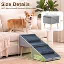 2-in-1 Dog Ramp Ottoman, 17.32" Wooden Pet Stairs for Couch