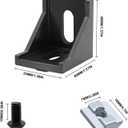 24pcs Seekliny 4040 Aluminum Extrusion Corner Bracket 4040 Hardware V-Slot Accessories T-Slot with Screws for 8020 Aluminum Profile 3D Printer Accessories Black