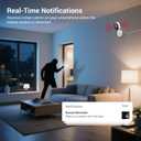 Indoor Surveillance Home Security Camera, 2-Way Audio, Night Vision, Smart AI Human Detection, App Control, Cloud Storage (Sold Separately), USB Wired Power Supply