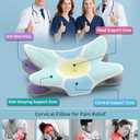 Cervical Neck Pillow for Pain Relief, Ergonomic Side Sleeper Pillow for Sleeping, Orthopedic Contour Memory Foam Bed Rest Pillows for Sleeping, Cooling Cervical Pillow for Back Stomach Sleepers (White & Grey)