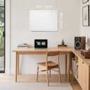 Bulletin Board, 24 x 18 inches Felt Board Decorative Pin Board, Vision Board Cork Board Alternative for Wall, Foldable Photo Board Self-Adhesive Vision Board with 20 Pushpins - White