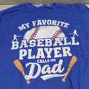 My Favorite Baseball Player Calls Me Poppy T-Shirt, L,  Royal Blue