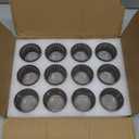 VOHO Classic Grey Tealight Candle Holder for Modern Home Decor, Set of 12 Tea Light Candle Holder Glass Ribbed Gifts for Thanksgiving Holiday, Small Votive Candle Holders for Birthday Themed Party