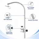 Hicarer Stainless Steel Dog Hair Dryer Stand, Hands-Free Pet Grooming Dryer Holder with 35.5" Flexible Gooseneck, 360° Adjustable Table Clamp for Dog Cat Groomers and Home Use