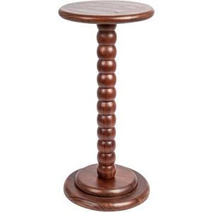Creative Co-Op Stacked Pedestal Cocktail Side Table, Dark Chestnut
