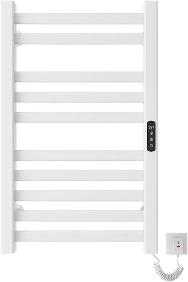 Smart Towel Warmers, Bathroom Wall Drying Rack with 10 Heating Rods, Temperature Adjustment, 9h Timer, Voice Control, for Bathroom, Hotel, Balcony, Easy to Use(Color:A)