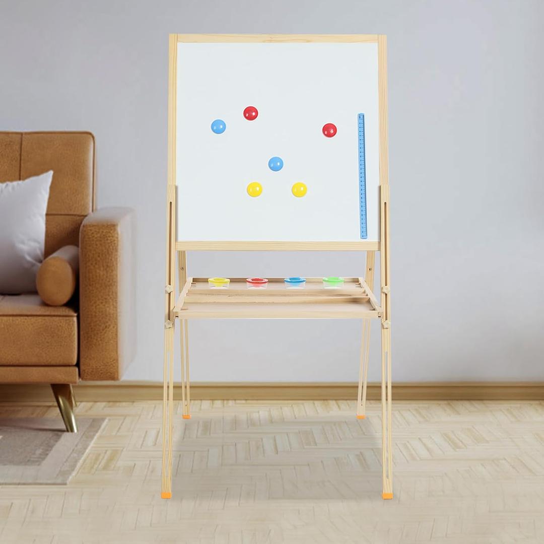 Wooden A-Frame Artist Floor Easel - Adjustable 90-155cm Standing Art Display Easel Stand for Artist Beginners & Kids (Wood Color with Adjustable 90-155cm Standing)