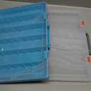 Juexica 2 Pcs Large 48 Grids Plastic Storage Bead Organizer Box, Tackle Box, Compartment Organizer Container with Adjustable Dividers for Jewelry Art Crafts Toys Screw Small Parts (Clear, Blue)