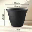 RooTrimmer 3 Pack 20 Inch Large Plant Pots for Outdoor, Heavy Duty Extra Large Deep Garden Planter with Drainage Holes, Sturdy Textured Black Flower Pot for Trees, Shrubs, Patio, Lawn