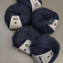 Silk Mohair Yarn for Knitting  Lace Weight Mohair Yarn with Silk, Made in Italy  Gray-30480, 5 Skeins