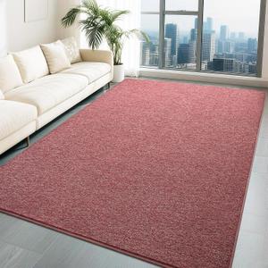 4x6 Area Rugs for Living Room, Washable Memory Foam Soft Modern Rug, Indoor Low Pile Minimalist Non Slip Carpets for Kids Girls Bedroom Nursery Dorm Home Decor, Red