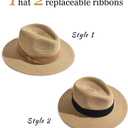 FURTALK Panama Hat Sun Hats for Women Men Wide Brim Fedora Straw Beach Hat UV UPF 80+