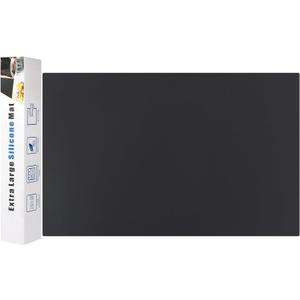 Silicone Mats for Kitchen Counter Thicker Extra Large Heat Resistant Mats Countertop Protector Liners for Bottom of Oven Air Fryer Coffee Maker, 24" x 16" x 2 mm, Black