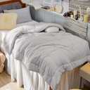 Bedsure Comforter Duvet Insert - Quilted Comforters Twin XL Size, All Season Duvet, GentleSoft Down Alternative Bedding, with 8 Tabs, Gifts for Women/Men, Light Grey, Twin XL 92 x 68 Inches