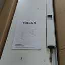 TIQLAB Electric Standing Desk, Adjustable Height Stand up Desk, 55 * 24 Inches Sit Stand Home Office Table with Splice Board, White