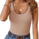Imily Bela Womens Rib Knitted Tank Tops Crew Neck Summer Tops Sleeveless Going Out Camis Casual Loose Fit 2025 (X-Large, Khaki)