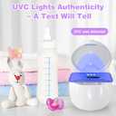 Qualirey Portable Pacifier Disinfection, Mini UV Light Disinfection, 99.99% Disinfection in 3 Mins, USB Rechargeable, Mini UV-C Disinfection Box for Baby Pacifier, Bottle Nipples, Teethers (White)