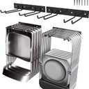 2Pack Folding Chair Storage Rack, Chair Hangers for Garage Wall, Garage Tool Organizer Wall Mount, Heavy Duty Garden Tool Holder for Hanging Shovel Rake Broom Ladder