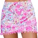 GRAPENT Women's High Waisted Bikini Bottoms Ruched Swimsuit Tulip Hem Swim Skirt (Large)