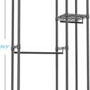 IZEUK Heavy Duty Rolling Garment Rack Wire Clothes Rack for Hanging Clothes (Black, 3 composition, 15.7" D x 43.3" W x 76.5" H)