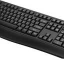 QUASIO Wireless Keyboard, 2.4G Full-Sized Ergonomic Wireless Computer Keyboard with Wrist Rest for Windows, Mac OS Laptop/PC/Desktop/Notebook(Black)