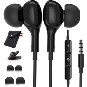 3.5mm Earbuds Wired with Mic for Samsung A14 A32 A15 A13 5G Wired in-Ear Headphones 3.5mm Headphone Jack Stereo Magnetic Earphones for Samsung A52 A03s A12 Pixel 4a LG iPad mini Moto Tablet
