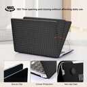 Woven Case for MacBook Air 13.6 inch M5 M4 2026-2022 A3449 A3240 M3 A3113 M2 A2681, Woven Fabric Textured Leather Plastic Hard Shell&Keyboard Cover for Mac Air13 M4 Weave Laptop,Boho Black