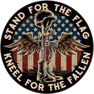 Battlefield Cross Stand for The Flag Kneel for The Fallen Patriotic - 7 inch Patriotic Decal Sticker for Cars, Trucks, Motorcycles, Boats & Laptops (2-Pack)