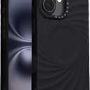 ORNARTO Vortuxe for iPhone 16 Case 6.1" | 2X MIL-STD Drop Protection | Compatible with MagSafe | Sleek Aesthetic Liquid Silicone Phone Cover - Black
