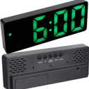 Digital Alarm Clock, Digital Wall Clock Large Number Display Electronic Clock LED Display Digital Mirror Alarm Clocks Mirror Clock for Bedroom Office Travel