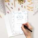 Winter 1th Birthday Invitations, First Birthday Party Invites 20 Cards with Envelopes and RSVP, 6x4 Inch. (002)