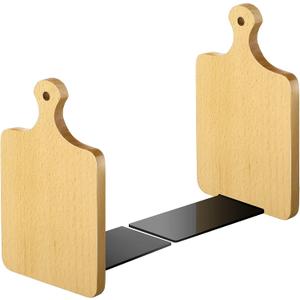 Jetec Wood Bookends, Kitchen Cookbook Bookends Quality Cutting Board Decorative Wooden Book Ends for Office Files Magazine Kitchen Books(Natural Wood Color,Beech)