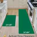 LUMI Kitchen Rug Set of 2, Washable Skin-Friendly Kitchen Floor Mats 2 Piece, Soft Throw Rug, Waterproof Kitchen Carpet Set for Sink and Laundry, Easy-Clean, Mocha Garden