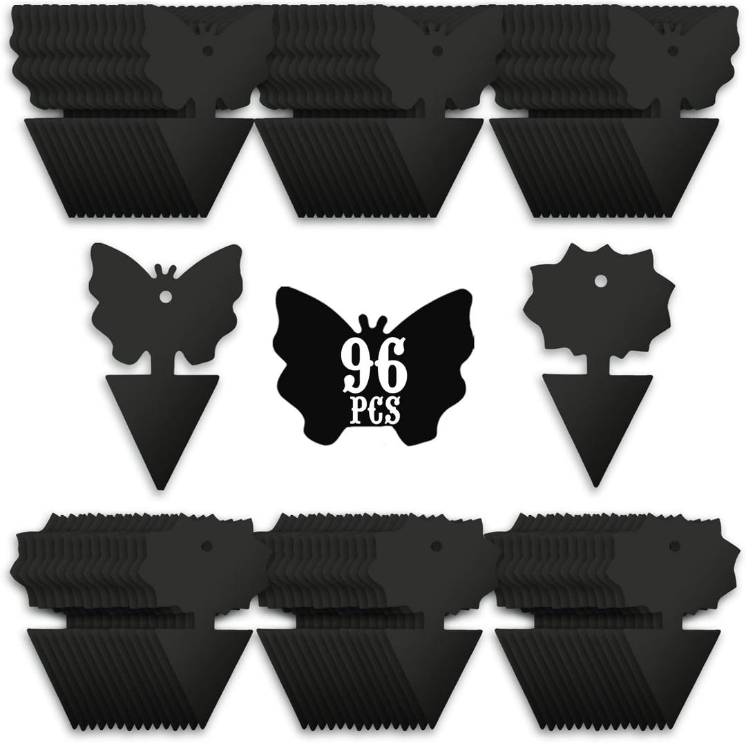 USKICH Sticky Traps Gnat Killer Fruit Fly Traps Non-Toxic and Odorless Fungus Gnat Traps Insect Traps Black Sticky Trap for Indoor and Outdoor Plants96Pcs Black