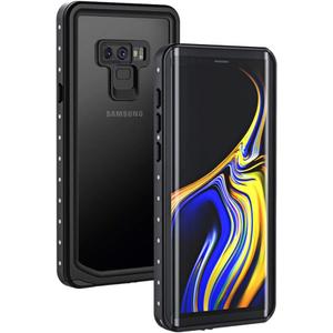 Lanhiem Galaxy Note 9 Phone Case, IP68 Waterproof Dustproof Shockproof Case with Built-in Screen Protector, Full Body Sealed Underwater Protective Clear Cover for Samsung Galaxy Note 9 (Black/Gray)
