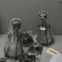 Cast Aluminum 24" Large Outdoor Post Light with 3" Pier Mount, Bronze Exterior Pathway Pole Lights Fixture with Seeded Glass 2 Pack Outside Garden Post Lamp Lantern Head for Driveway, Yard