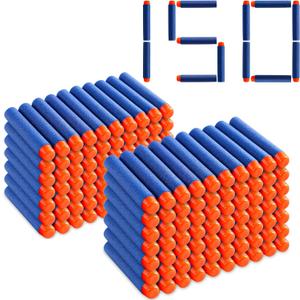 Pokiiulk Refill Darts 150 Pcs Bullets - Compatible with Nerf Guns N-Strike Elite Series - Refill Darts Premium Foam Bullets Pack for Boys Party Favors(Blue)