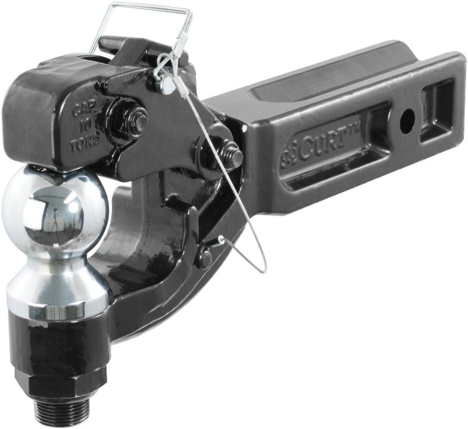 CURT 48012 Pintle Hitch with 2-5/16-Inch Trailer Ball, Fits 2-1/2-Inch Receiver, 20,000 lbs, 15-Inch Length