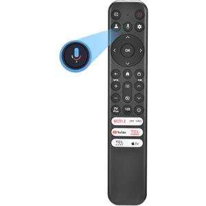 for TCL Google TV Remote, RC813 for Voice Replacement Control,for Android Mini-LED QLED 4K UHD Smart Television, with 6 Shortcut Buttons for NEIFLX/Prime/YouTube/TCL/Apple TV Buttons